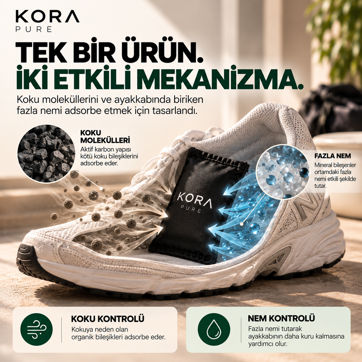 KORA PURE | Ayakkabı Koku ve Nem Giderici